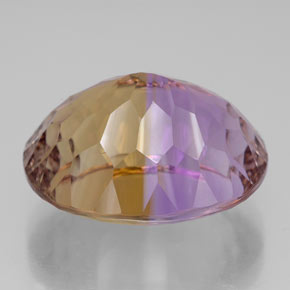 13.60克拉天然双色紫黄晶，椭圆形切割，17.3×13.6毫米，IF