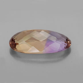 18.48克拉天然双色紫黄晶，椭圆形切割，26×13毫米，VVS