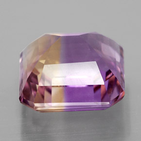 4.82克拉天然双色紫黄晶，祖母绿式切割，10.2×10毫米，VVS