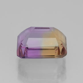 4.38克拉天然双色紫黄晶，祖母绿式切割，10.5×8.9毫米，VVS