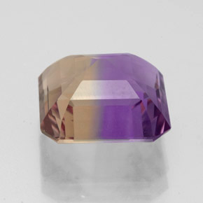 4.79克拉天然双色紫黄晶，祖母绿式切割，10.5×9.8毫米，VVS
