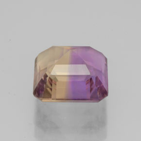 2.90克拉天然双色紫黄晶，祖母绿式切割，8.6×8.3毫米，VVS
