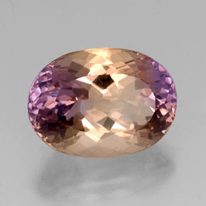 8.82克拉天然双色紫黄晶，椭圆形切割，15.8×11.5毫米，VVS-VS
