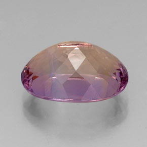 8.82克拉天然双色紫黄晶，椭圆形切割，15.8×11.5毫米，VVS-VS