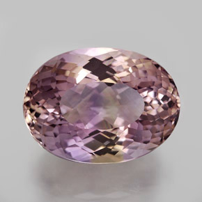 12.55克拉天然双色紫黄晶，椭圆形切割，17.2×12.7毫米，VVS