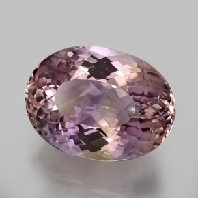 12.55克拉天然双色紫黄晶，椭圆形切割，17.2×12.7毫米，VVS