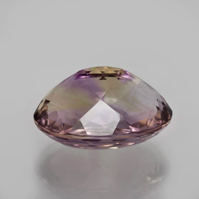 12.55克拉天然双色紫黄晶，椭圆形切割，17.2×12.7毫米，VVS
