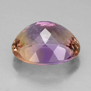 7.88克拉天然双色紫黄晶，椭圆形切割，14.3×11.7毫米，VVS