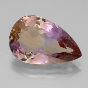 6.06克拉天然双色紫黄晶，梨形，16.8×10.7毫米，VVS
