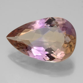 6.06克拉天然双色紫黄晶，梨形，16.8×10.7毫米，VVS