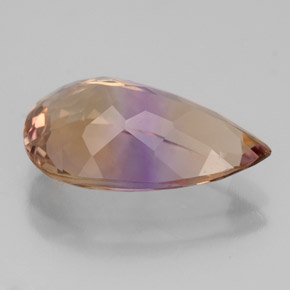 6.06克拉天然双色紫黄晶，梨形，16.8×10.7毫米，VVS