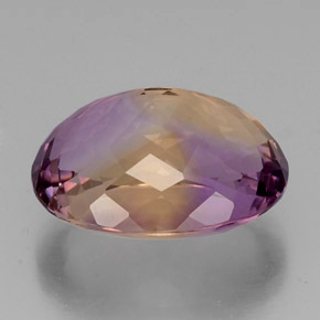 19.11克拉天然双色紫黄晶，椭圆形切割，19.5×15.3毫米，VVS-VS