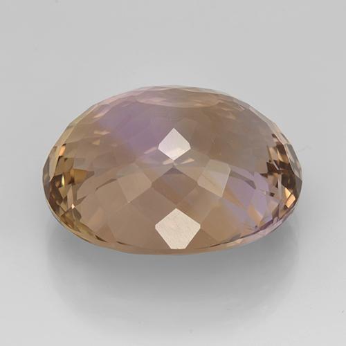 17.20克拉天然双色紫黄晶，椭圆形切割，18.2×15.4毫米，VS