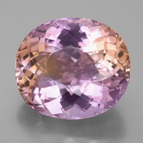 25.99克拉天然双色紫黄晶，椭圆形切割，20×17.5毫米，VVS