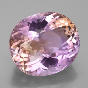 25.99克拉天然双色紫黄晶，椭圆形切割，20×17.5毫米，VVS