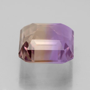 5.01克拉天然双色紫黄晶，祖母绿式切割，10.5×10.1毫米，VVS-VS