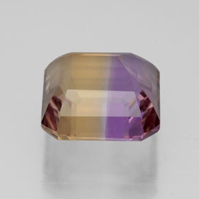 5.07克拉天然双色紫黄晶，祖母绿式切割，10.5×9.9毫米，VVS