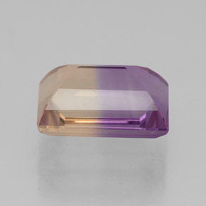 2.85克拉天然双色紫黄晶，长方形切工，9.9×6.9毫米，VVS-VS