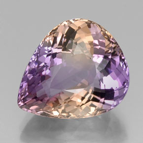 13.01克拉天然双色紫黄晶，梨形，17.6×14.9毫米，VVS