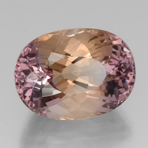19.41克拉天然双色紫黄晶，椭圆形切割，19.7×14.6毫米，VVS