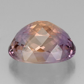 19.41克拉天然双色紫黄晶，椭圆形切割，19.7×14.6毫米，VVS