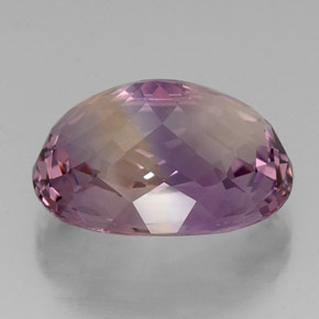 19.15克拉天然双色紫黄晶，椭圆形切割，19.9×14.6毫米，IF