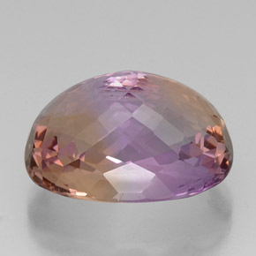 21.20克拉天然双色紫黄晶，椭圆形切割，19.6×14.6毫米，VVS