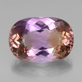 25.08克拉天然双色紫黄晶，椭圆形切割，23.1×16.2毫米，VVS