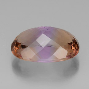 25.08克拉天然双色紫黄晶，椭圆形切割，23.1×16.2毫米，VVS
