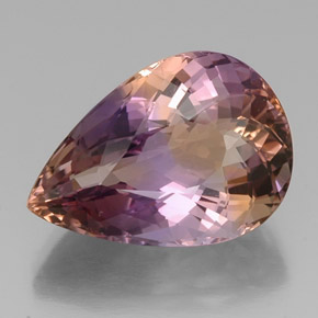 22.41克拉天然双色紫黄晶，梨形，22.9×16.1毫米，VVS