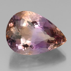 22.41克拉天然双色紫黄晶，梨形，22.9×16.1毫米，VVS
