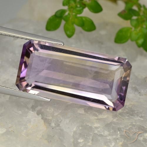 11.71ct 天然 双色 紫黄晶, 祖母绿式切割, VVS-VS
