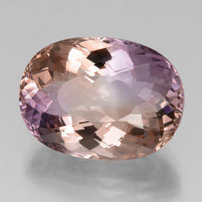 17.90克拉天然双色紫黄晶，椭圆形切割，19.8×14.6毫米，IF