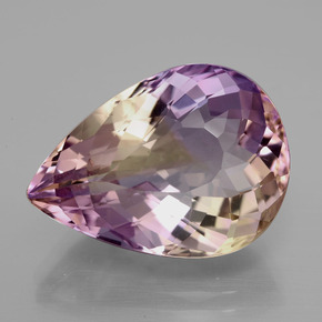 13.77克拉天然双色紫黄晶，梨形，19.8×14.4毫米，VVS