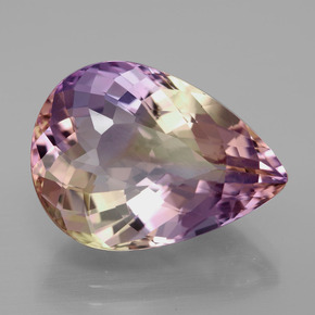 13.77克拉天然双色紫黄晶，梨形，19.8×14.4毫米，VVS
