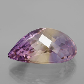 13.77克拉天然双色紫黄晶，梨形，19.8×14.4毫米，VVS