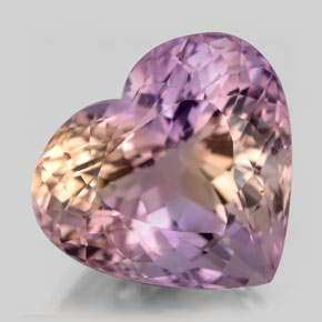 16.08克拉天然双色紫黄晶，心形，17×15.3毫米，VS