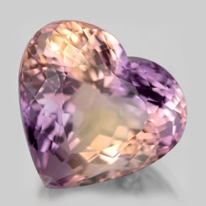 16.08克拉天然双色紫黄晶，心形，17×15.3毫米，VS