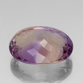 21.60克拉天然双色紫黄晶，椭圆形切割，20.7×16.4毫米，VVS