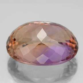 12.15克拉天然双色紫黄晶，椭圆形切割，16.8×13.7毫米，VS