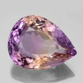 13.91克拉天然双色紫黄晶，梨形，19.1×14.8毫米，VS