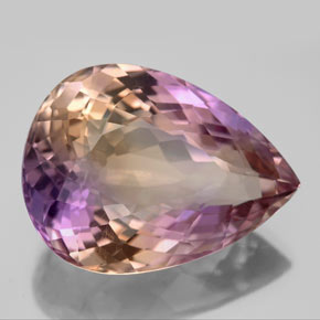16.46克拉天然双色紫黄晶，梨形，20.4×15.4毫米，VVS