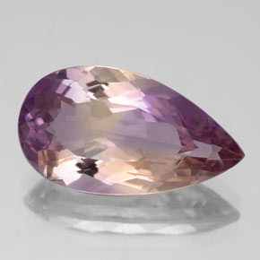 6.36克拉天然双色紫黄晶，梨形，18.3×10.2毫米，VVS