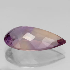 6.36克拉天然双色紫黄晶，梨形，18.3×10.2毫米，VVS