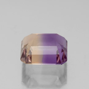 2.97克拉天然双色紫黄晶，祖母绿式切割，9.1×8.2毫米，VS