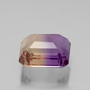 4.01克拉天然双色紫黄晶，祖母绿式切割，10×8.7毫米，VVS