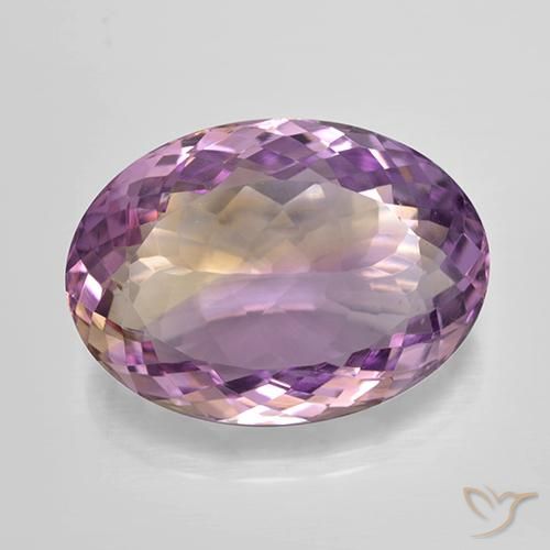 13.95ct 天然 双色 紫黄晶, 椭圆形, VVS