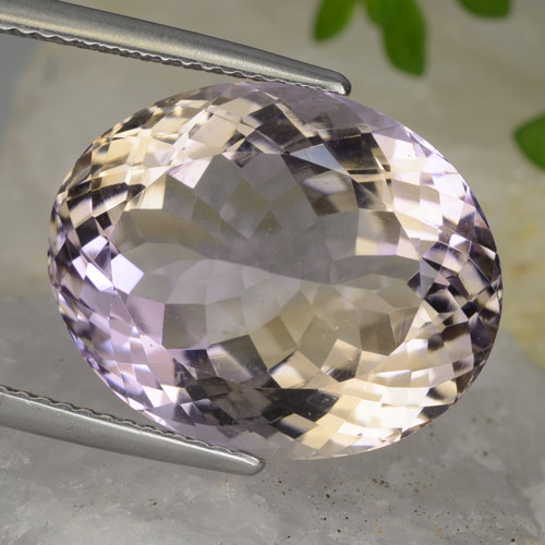 16.69克拉天然紫黄晶，椭圆形切割，VVS-VS