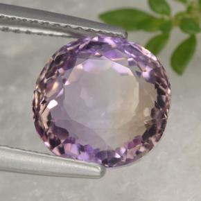 5.22克拉天然双色紫黄晶，椭圆形切割，10.2×10.1毫米，VVS