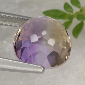5.22克拉天然双色紫黄晶，椭圆形切割，10.2×10.1毫米，VVS